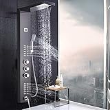 Thermostat-Duscharmatur, Wasserfall-Regenduschpaneel, 3 Griffe, Badezimmer-Duschmischersäule mit...