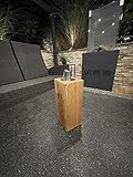 Gartenfackel aus Eiche - Nachfüllbar - Handarbeit - Terrassenfackel / Ölfackel / Balkonfackel...