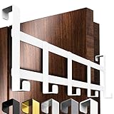 4smile Türgarderobe zum Einhängen – Weisse Türhaken universell verwendbar, flexible...