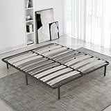 SAMPUR - Lattenrost aus Morpholatten | 160 x 200 cm | Grau | 25 cm Höhe | Metallrahmen mit...
