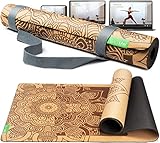 BACKLAXX ® Yogamatte Kork mit Naturkautschuk - FAZ Testsieger 08/2024 - Yoga Matte nachhaltig,...