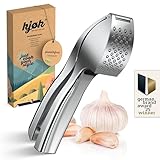 kjøk Premium Knoblauchpresse - Zinklegierung in Chrom glänzend - profi Knoblauch Presse...