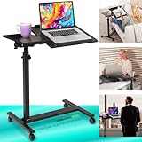 ELONEO maxVitalis mobiler Betttisch auf Rollen, Stehtisch höhenverstellbar/breitenverstellbar,...