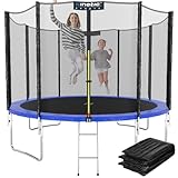 KINETIC SPORTS Trampolin Outdoor 'Salto Plus' Ø 183/244/305/366/400/430/490 cm - Komplett-Set für...