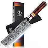 FANTECK Kochmesser Nakiri Küchenmesser Profi Messer Chefmesser 18 cm Allzweckmesser Damaskus...