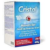 Cristal Pool 3 in 1 Komplettpflege - Für Quick-Up Pool bis 10000 l - Desinfektion - Algenverhütung...