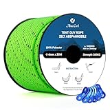 Abma Cord Abspannseile Zeltschnur 4mm 30M Zeltseil Schnur mit 6 Stück Aluminum Spanner - Max. 300kg...