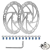 2 Stück Scheibenbremse Fahrrad Set, Bremsscheibe 160mm 6 Loch Edelstahl Bremsscheiben Fahrrad Mit...