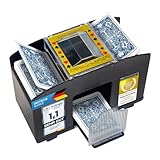 GOODS+GADGETS Elektrischer Kartenmischer Automatische XXL Karten-Mischmaschine für 4 Decks;...