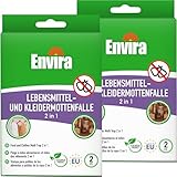 Envira Lebensmittelmotten- und Kleidermottenfalle 2 in 1, 4 Stück - Mottenfalle für 3 Monate...