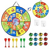 RHQFDM Dartscheibe für Kinder 66 cm Cartoon Dartscheibe Faltbares Doppelseitiges Dartscheibe mit 12...