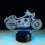 Motor Form Licht Nachtlicht Acryl Tischlampe Touch Art von Farbwechsel Motorrad Schlaf Geschenk...