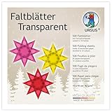 Ursus 2646899 - Faltblätter Transparentpapier, ca. 10 x 10 cm, 42 g/qm, 500 Blatt, sortiert in 10...