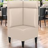 GGMMÖBEL Miami | Gastro Eckbank | B:H 64 x 128 cm | Creme | Glatt | Leder | Bistro Eckbank
