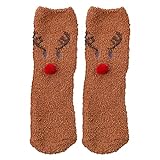 Dasongff 1 Paar Kuschelsocken Flauschige Damen Socken Süßes Geschenk Weihnachtssocken...