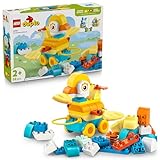 LEGO DUPLO Tiere auf Rädern 3-in-1-Set - Lernspielzeug mit Bausteinen für eine Ente, Fisch oder...