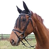 WALDHAUSEN Fliegenohren mit Fransen Warmblut, schwarz