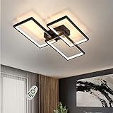 CBJKTX Deckenlampe LED Deckenleuchte dimmbar mit Fernbedienung 61W Schwarze Wohnzimmerlampe aus...