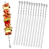 Homealexa 20 Stücke Grillspieße, Grill Kabob Spieße 37,5cm Edelstahl Lange Spieße...