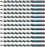 STABILO - Ergonomischer Dreikant-Bleistift für Rechtshänder - EASYgraph in petrol - 12er Pack -...