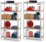 EASYmaxx Schwerlastregal 2er-Set 180x90x40 cm | 1750 kg Traglast, 175 kg pro Ebene | Regal und...