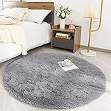 ROHATIM Hochflor Teppich Rund Wohnzimmer Super weich Shaggy Teppich Flauschiger,Soft Area Rug...