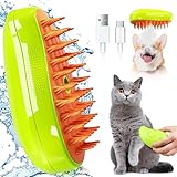 KatzenbüRste mit Dampf 3-In-1,Dampfbürste Katze Grün Steamy Brush Katze Dampfbürste für Katzen...