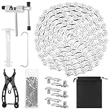 Hejo Fahrradkette, 1/2 x 3/32 Inch116 Glieder, 6/7/8 Fach Fahrrad Kette, Fahrradketten Werkzeug Set...