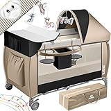 Kidiz® Babybett 3 in 1 Reisebett Kombi Set Baby Bett mit Wickelauflage Moskitonetz Laufstall Baby...