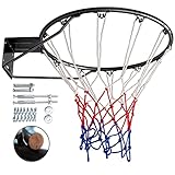 Dripex Massiver Basketballkorb Ø45 cm mit Basketballnetz Wandmontage mit Stahlring Basketballring...