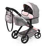 Bayer Design 17033AA Puppenwagen Xeo mit Tasche, höhenverstellbarer Griff, Schwenkschieber,...