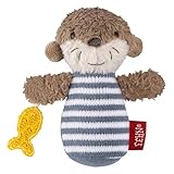 Mini-Rassel Otter – Mini-Greifling zum Rasseln, Fühlen, Spielen mit kuschelweichem Stoff-Tier –...