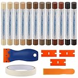 BREANIFULL Hartwachs Reparaturset 12 Farben Fliesen Reparaturset Wachsschmelzer Laminat Reparatur...
