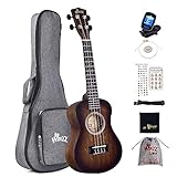 Winzz Ukulele Konzert 23 Zoll Braun, Ukulele Anfänger Set für Erwachsene Kinder, Einzigartiges...