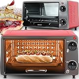 Retoo Mini Backofen, Vielseitiger Ofen mit 10 Liter, Back und Toastofen, 600 W, Pizza Ofen,...