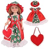 Jorzer 18-Zoll-Puppenkleidung, süße amerikanische Puppenkleidung mit Hut und Tasche, festliches...