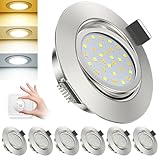 ACELIFE LED Einbaustrahler 230V, 7W 950LM Dimmbar Deckenspots Flach Einbauleuchten 68-80mm...