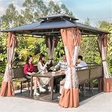 Stabiler Metall-Pavillon mit Dach aus Polycarbonat, ideal für Terrasse, Garten und Rasen,...