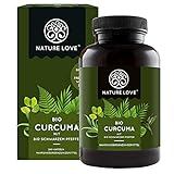 NATURE LOVE Bio Curcuma - 240 Kapseln - mit Curcumin aus Kurkuma und Piperin aus schwarzem Pfeffer -...