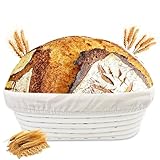 Zeripikfoasp Gärkörbchen, Gärkorb Oval, Brot Backen Zubehör, Brotkorb mit Waschbarem...