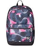 SEVEN Reversibler Schulrucksack New The Double, Shadow Up, Schwarz Fuchsia, Rucksack mit Monofach...