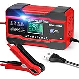 10 A Autobatterie Ladegerät 10A 12V 24V Smart Vollautomatische KFZ Batterieladegerät LCD...