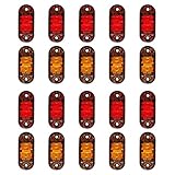 Oikabio LED-Licht, oval, 6,3 cm, bernsteinfarben, seitliche Positionsleuchte für Anhänger, 20...