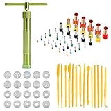 Allazone 56 Stück Clay Extruder Handwerk Maschine mit 20 Formen Zuckerpaste Extruder, Polymer Ton...