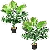 SOMYTING Kunstpflanzen Groß Areca Kunstpalme 68 cm Hoch 12 Zweige im Topf Künstliche Pflanze...