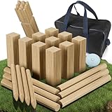 BuzzoXerex Wikingerspiel Holz Outdoor, Wikinger Wurfspiel XXL mit Tragetasche für Kinder und...