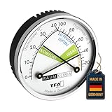 TFA Dostmann Analoges Thermometer Hygrometer mit Metallring, 45.2024, Luftfeuchtigkeitsmessgerät,...