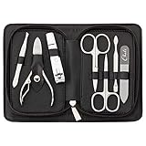 Chali® Nagel Set 7-tlg. mit Etui, Edelstahl Maniküre/Pediküre Set - Nagelschere, Nagelknipser,...