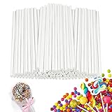 LUKIUP 100 Stück Cake Pop Sticks, 10 cm Cake Pop Stiel Papier, Lollipop Sticks, Cake Pop Stiele...