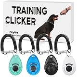 Diyife 4 Stück Hunde Clicker, Multi-Color Trainings-Clicker mit Handschlaufe, Klicker mit Großem...
